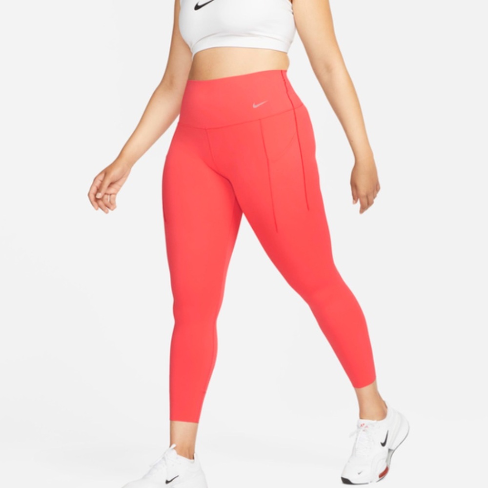 Nike Women's Bright Red Orange High Waist 7/8 Leggings